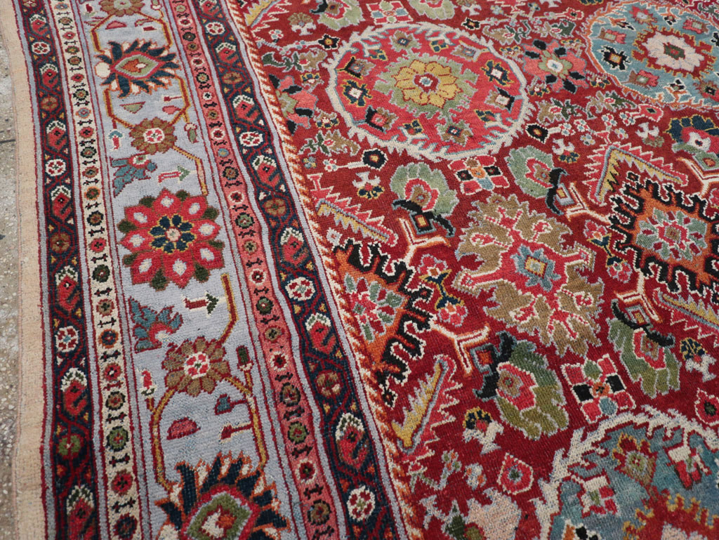 Vintage Persian Mahal Square Room Size Carpet, No.31568 - Staging