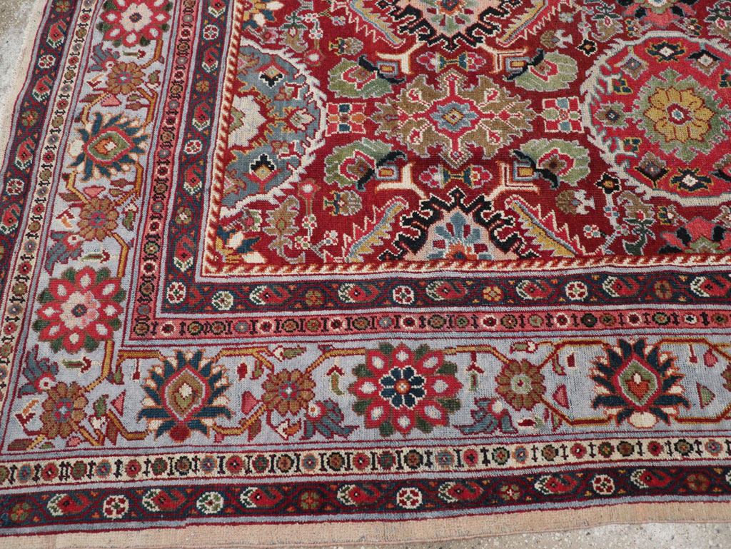 Vintage Persian Mahal Square Room Size Carpet, No.31568 - Staging