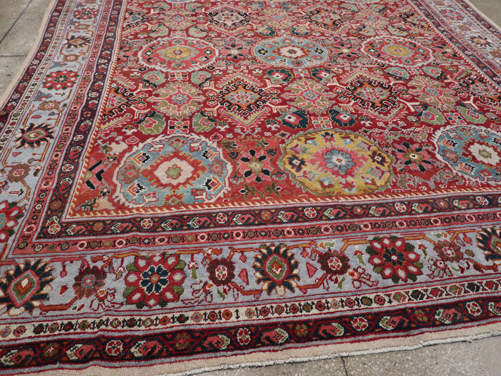 Vintage Persian Mahal Square Room Size Carpet, No.31568 - Staging