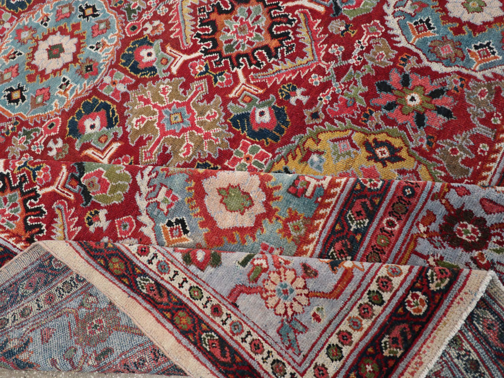 Vintage Persian Mahal Square Room Size Carpet, No.31568 - Staging