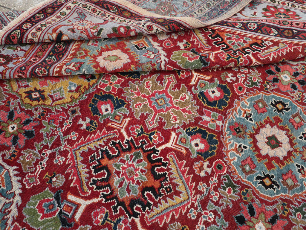 Vintage Persian Mahal Square Room Size Carpet, No.31568 - Staging