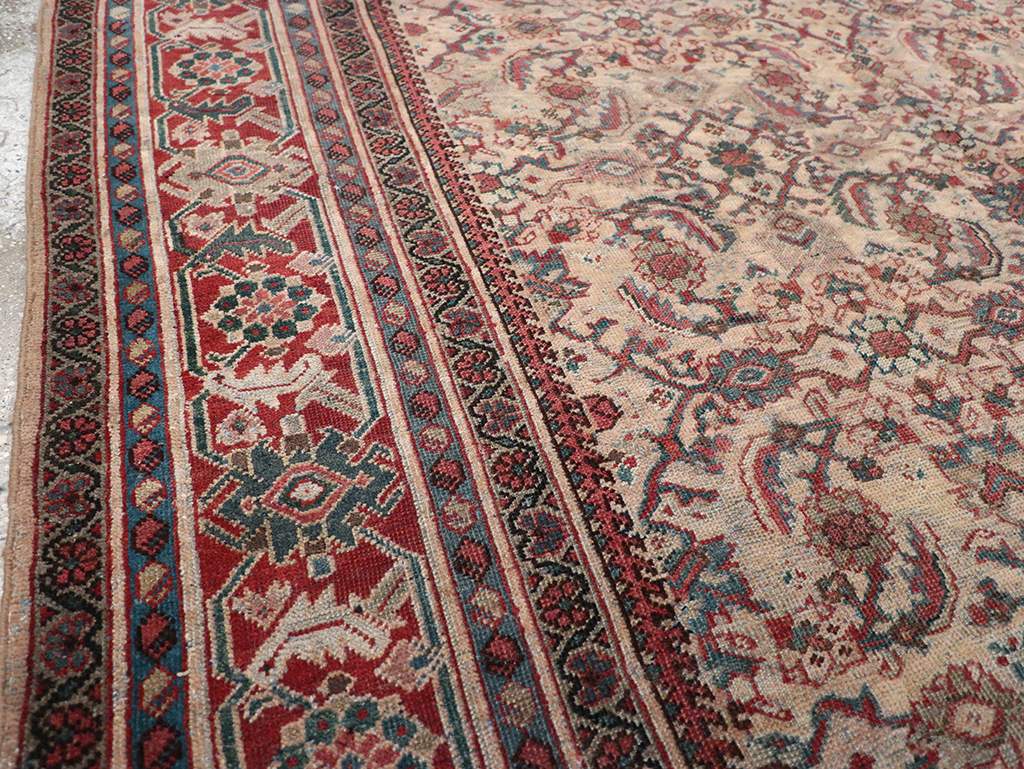 Antique Persian Mahal Accent Carpet, No.31572 - Staging