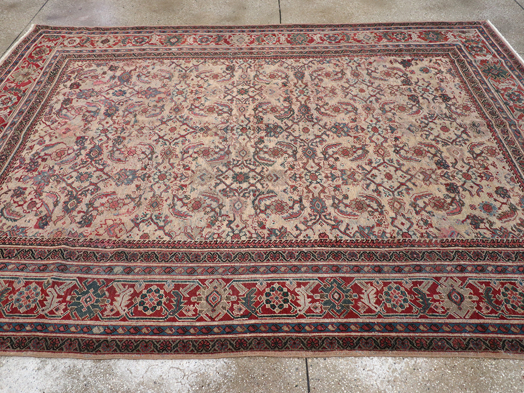 Antique Persian Mahal Accent Carpet, No.31572 - Staging