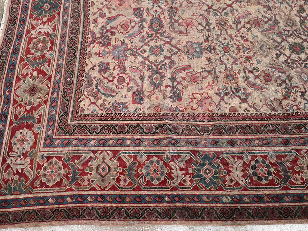 Antique Persian Mahal Accent Carpet, No.31572 - Staging