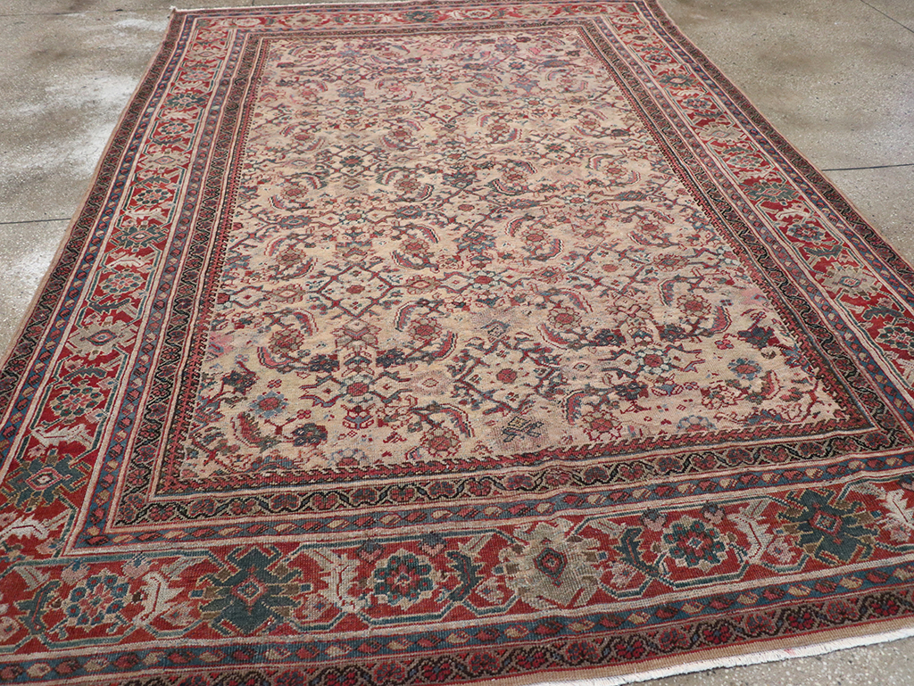 Antique Persian Mahal Accent Carpet, No.31572 - Staging