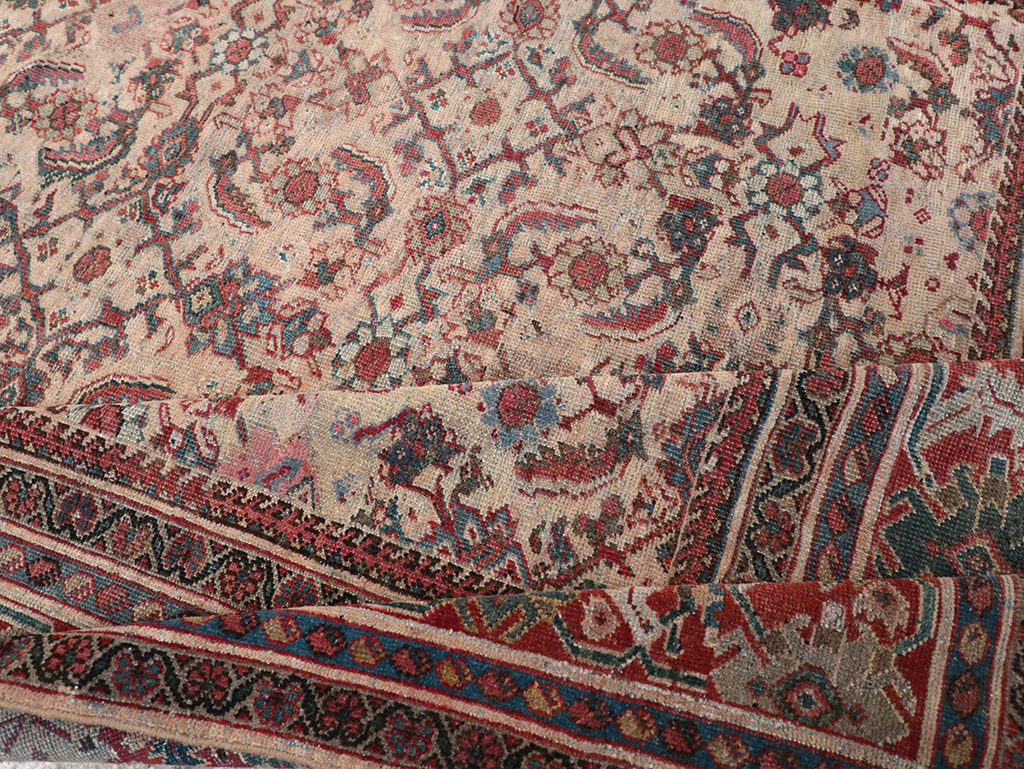 Antique Persian Mahal Accent Carpet, No.31572 - Staging