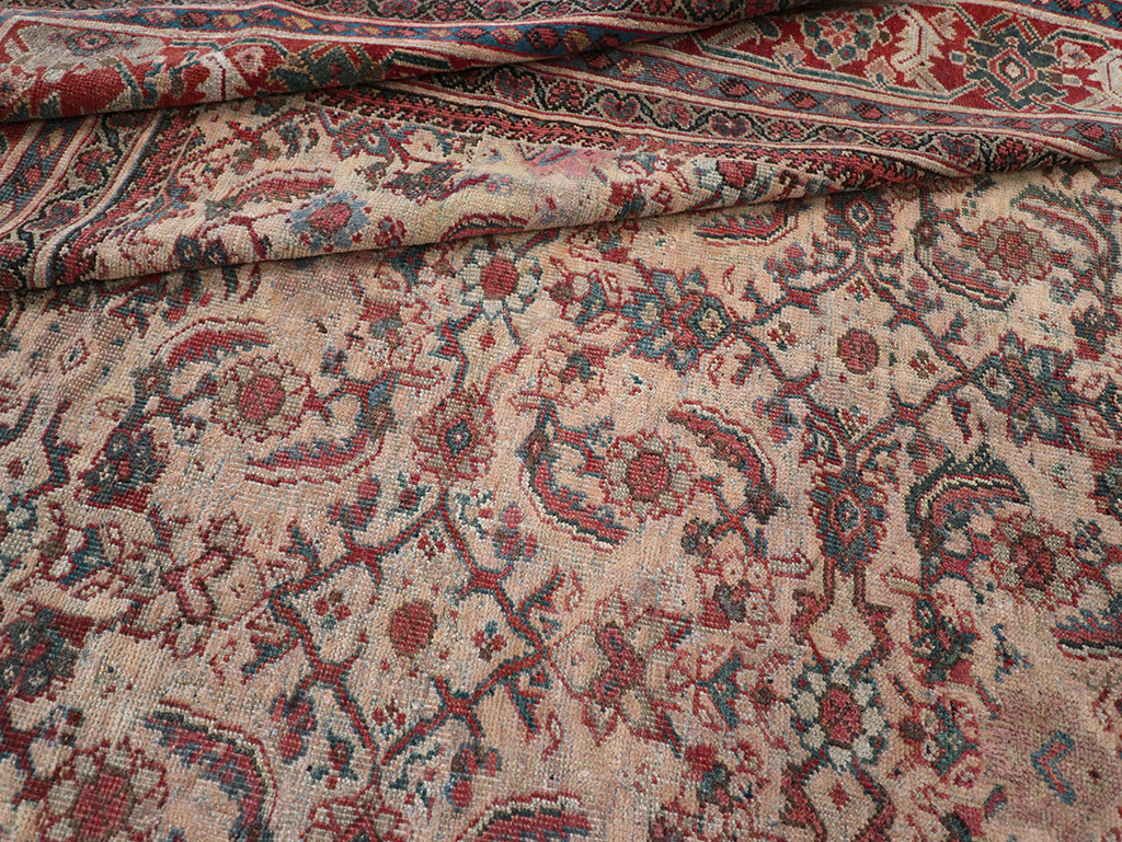 Antique Persian Mahal Accent Carpet, No.31572 - Staging