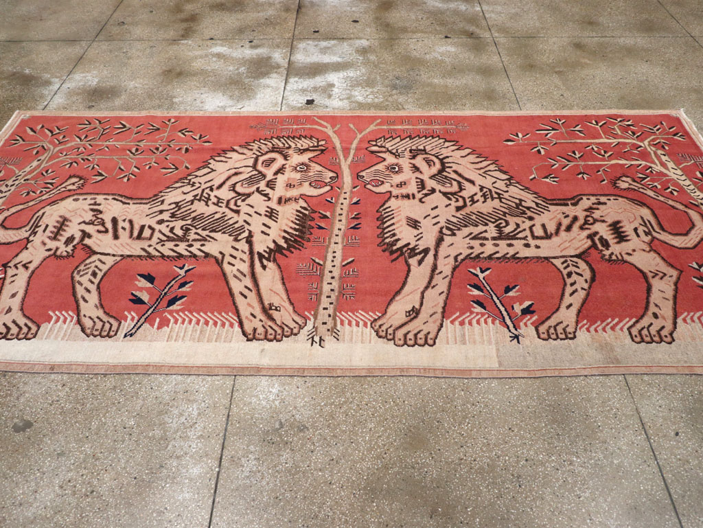 Antique Pictorial Khotan Rug, No.31574 - Staging