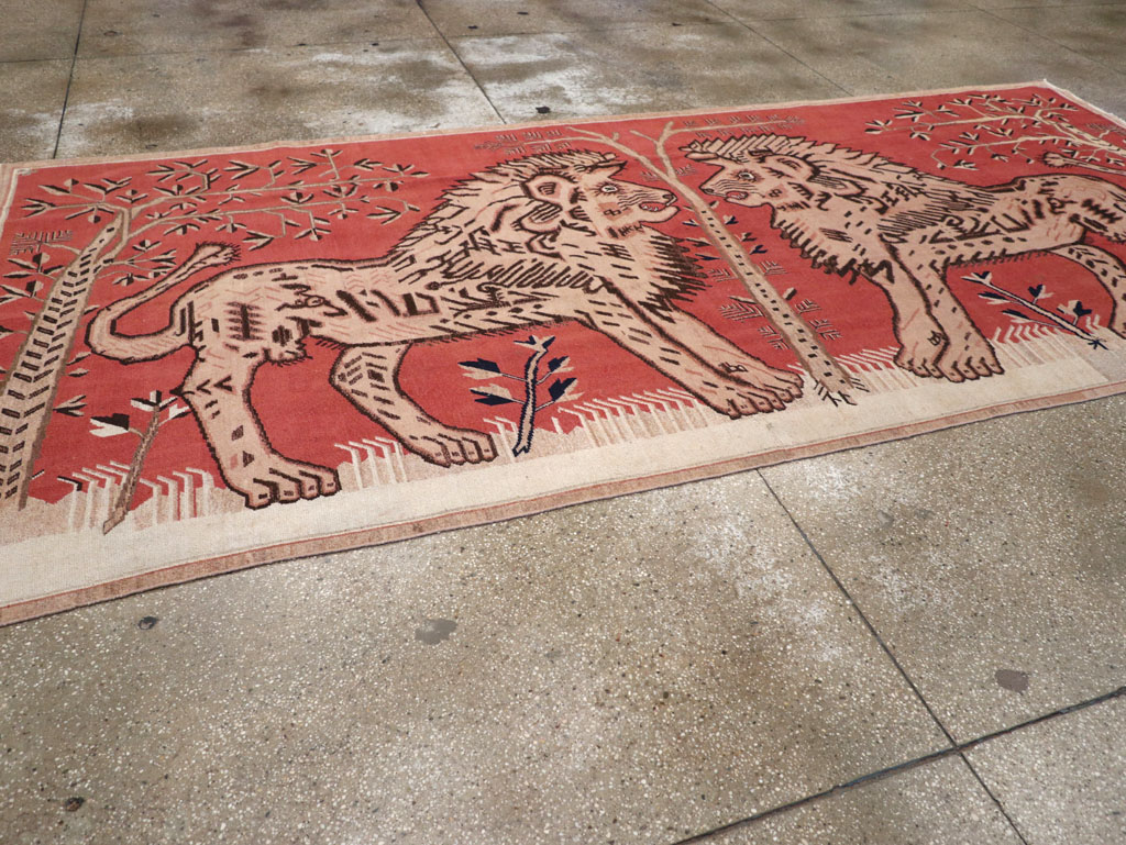 Antique Pictorial Khotan Rug, No.31574 - Staging