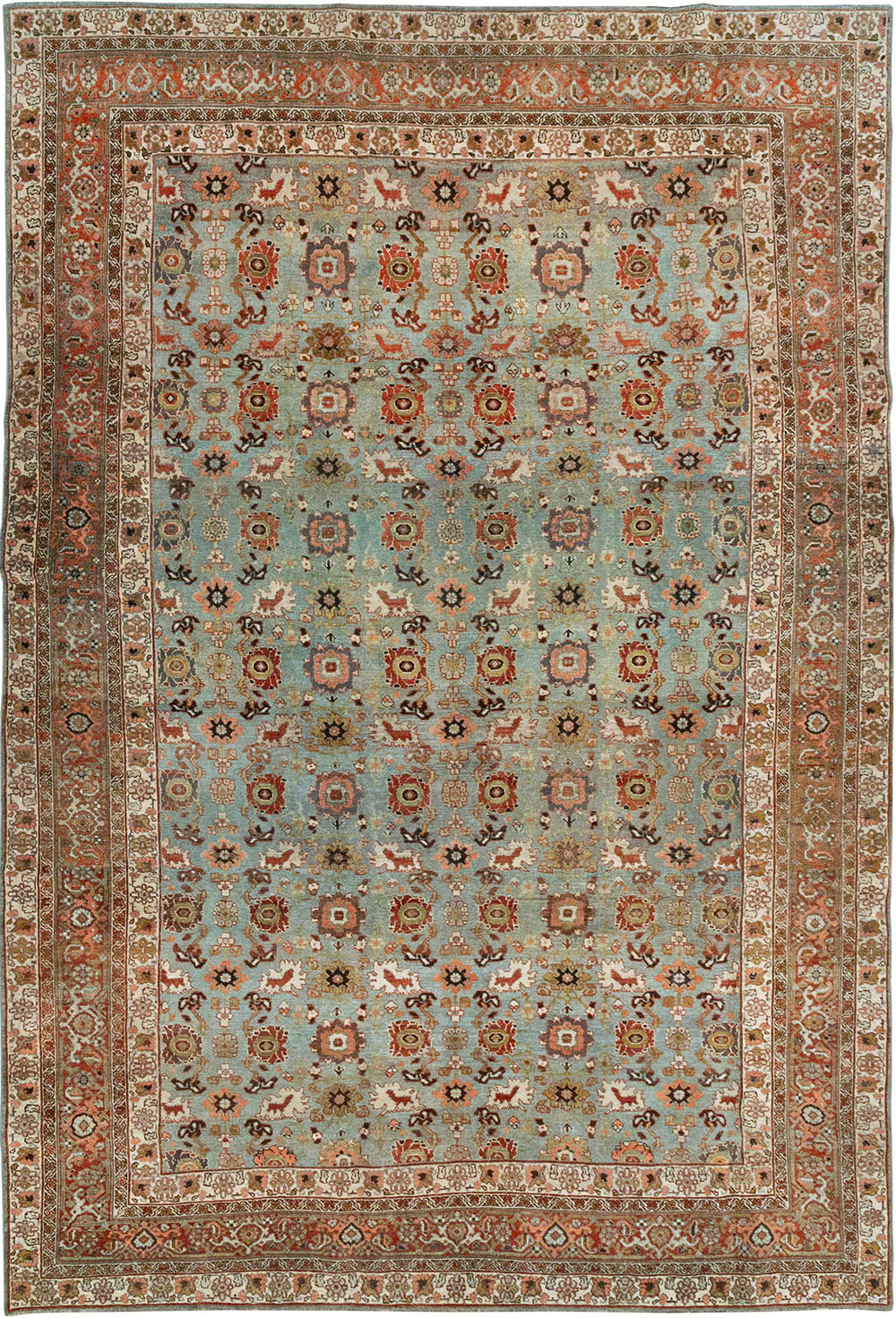 Antique Persian Bidjar Room Size Carpet, No.31577 - Staging