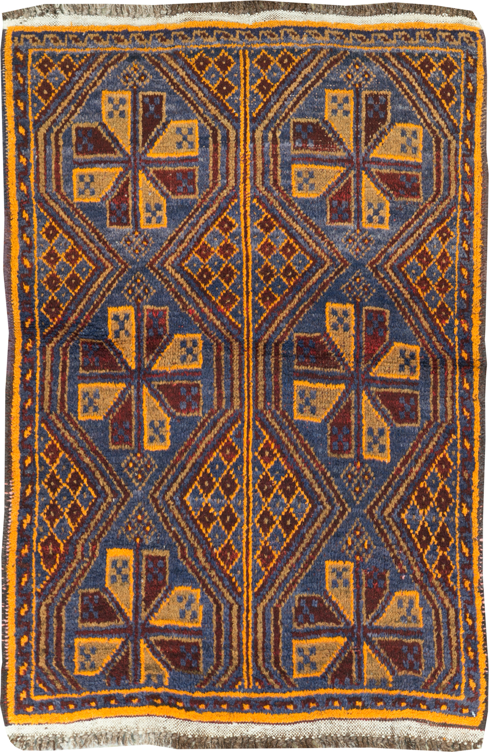 Vintage Persian Baluch Throw Rug, No.31582 - Staging
