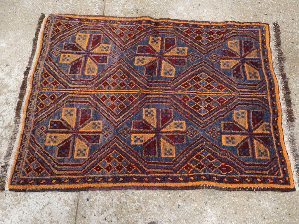 Vintage Persian Baluch Throw Rug, No.31582 - Staging