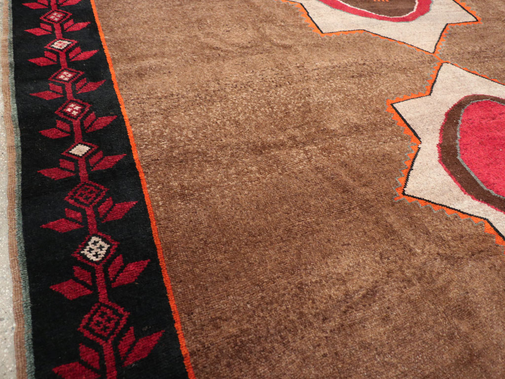 Vintage Turkish Anatolian Tribal Room Size Carpet, No.31584 - Staging