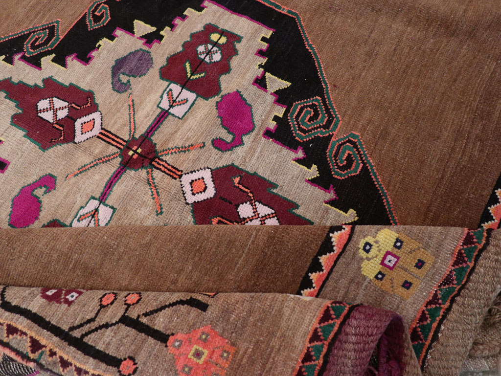 Vintage Turkish Tribal Small Room Size Carpet, No.31585 - Staging