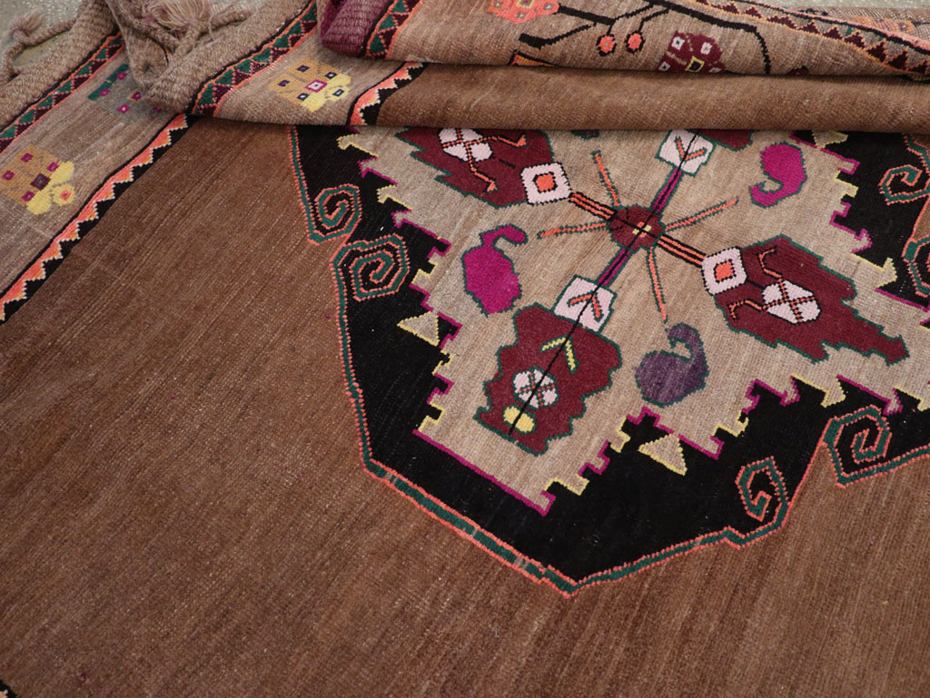 Vintage Turkish Tribal Small Room Size Carpet, No.31585 - Staging