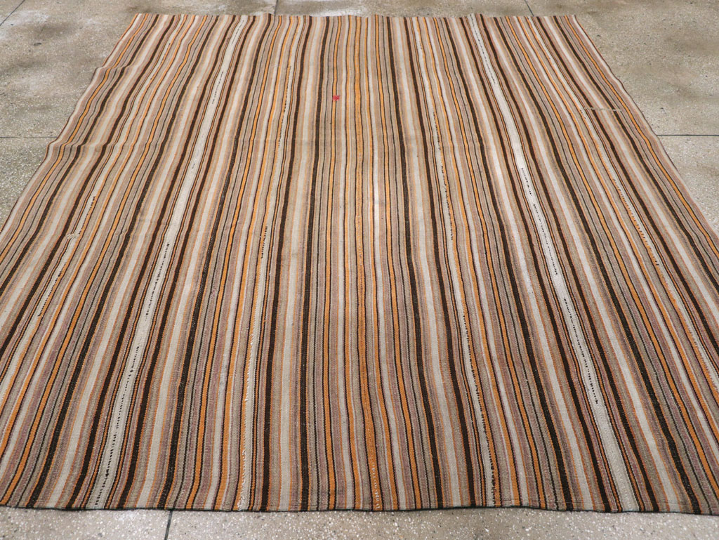Vintage Persian Flatweave Kilim Square Carpet, No.31604 - Staging