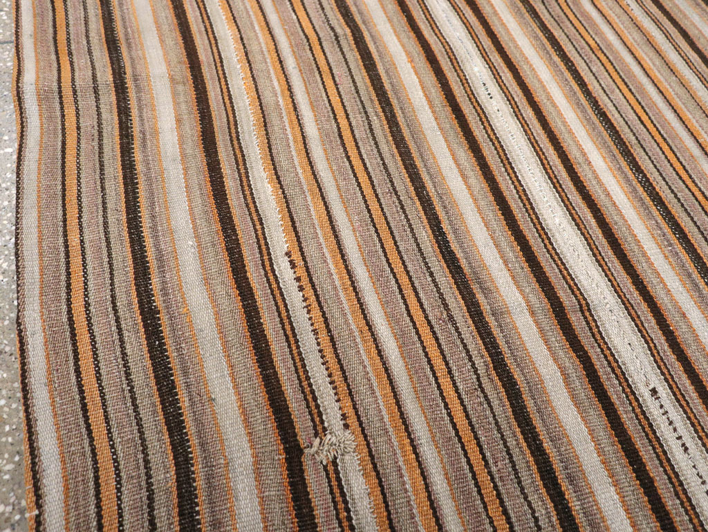 Vintage Persian Flatweave Kilim Square Carpet, No.31604 - Staging