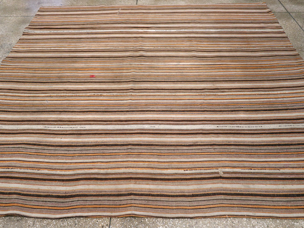 Vintage Persian Flatweave Kilim Square Carpet, No.31604 - Staging