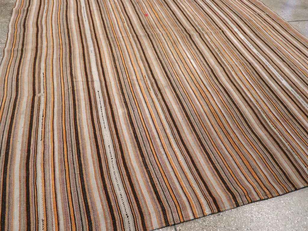 Vintage Persian Flatweave Kilim Square Carpet, No.31604 - Staging