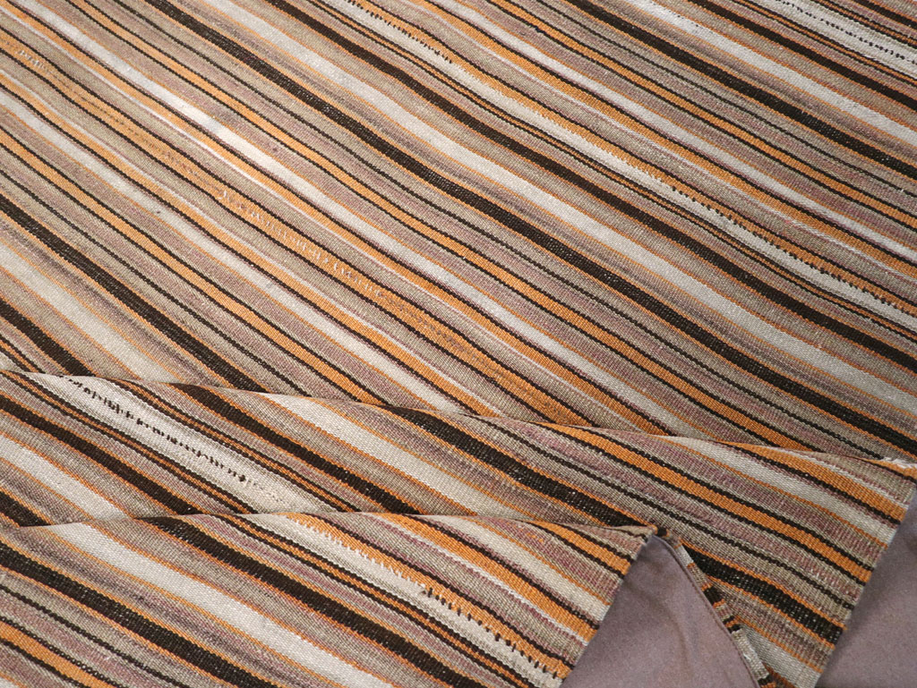 Vintage Persian Flatweave Kilim Square Carpet, No.31604 - Staging