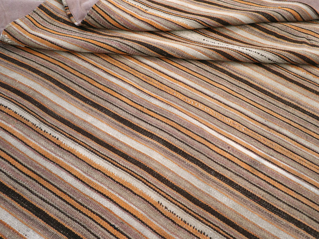 Vintage Persian Flatweave Kilim Square Carpet, No.31604 - Staging