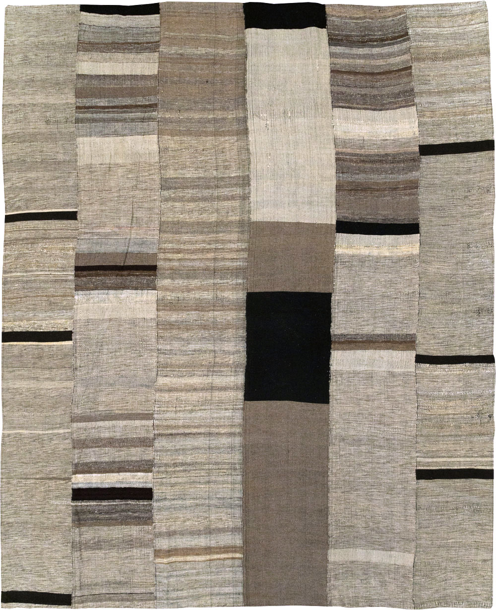 Modern Turkish Flatweave Room Size Carpet, No.31605 - Staging