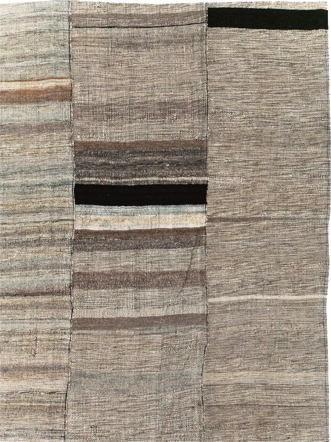 Modern Turkish Flatweave Room Size Carpet, No.31605 - Staging