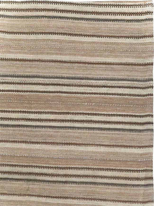 Vintage Turkish Flatweave Kilim Room Size Carpet, No.31606 - Staging