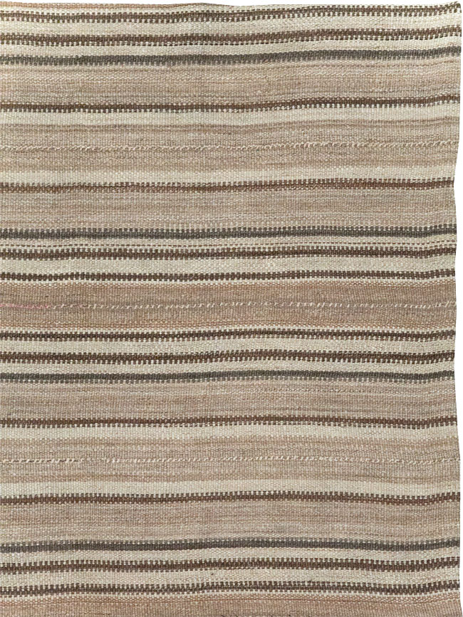 Vintage Turkish Flatweave Kilim Room Size Carpet, No.31606 - Staging