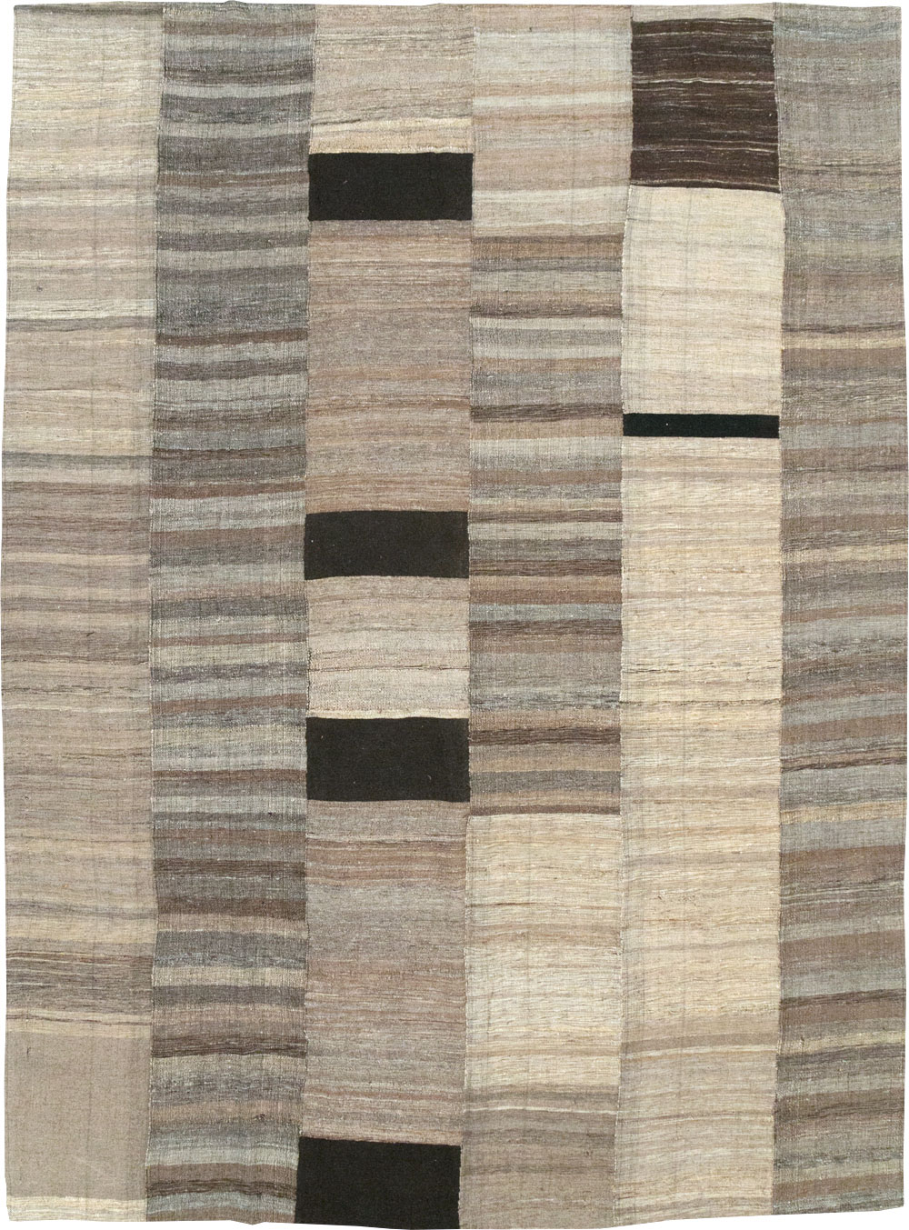Modern Turkish Flatweave Room Size Carpet, No.31607 - Staging