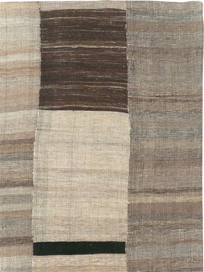 Modern Turkish Flatweave Room Size Carpet, No.31607 - Staging