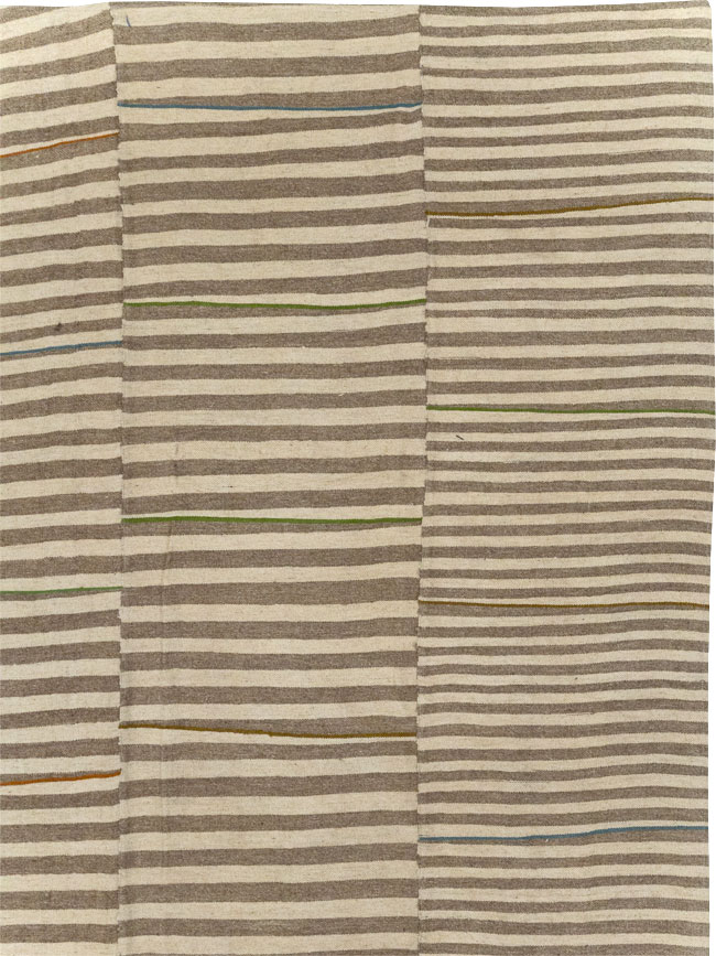 Modern Turkish Flatweave Kilim Large Carpet, No.31608 - Staging
