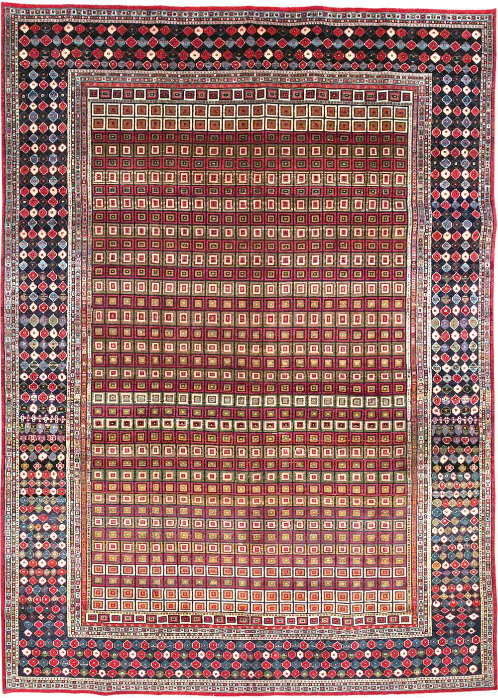 Vintage Persian Tabriz Room Size Carpet, No.31610 - Staging