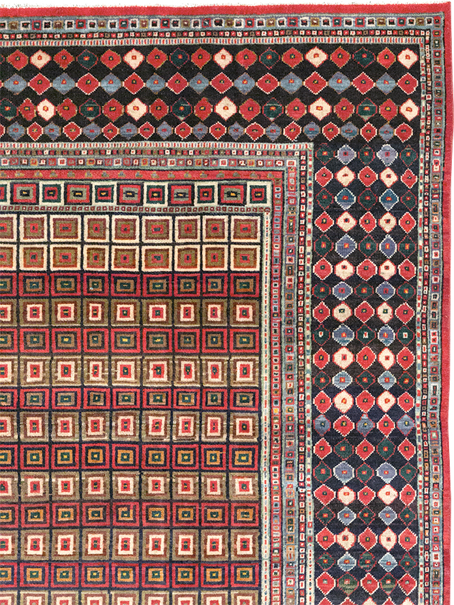 Vintage Persian Tabriz Room Size Carpet, No.31610 - Staging