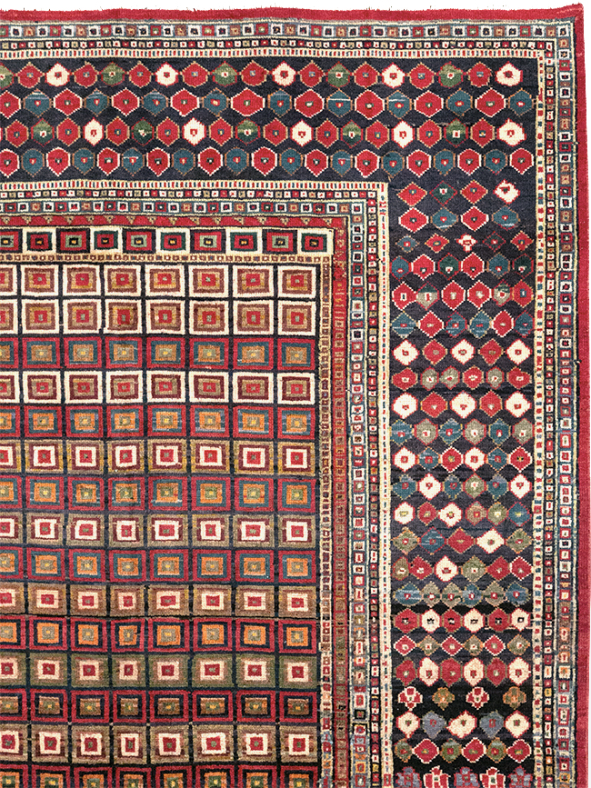 Vintage Persian Tabriz Room Size Carpet, No.31610 - Staging