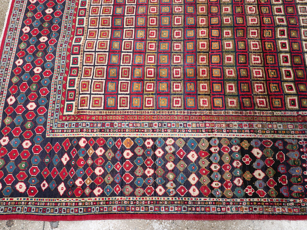Vintage Persian Tabriz Room Size Carpet, No.31610 - Staging