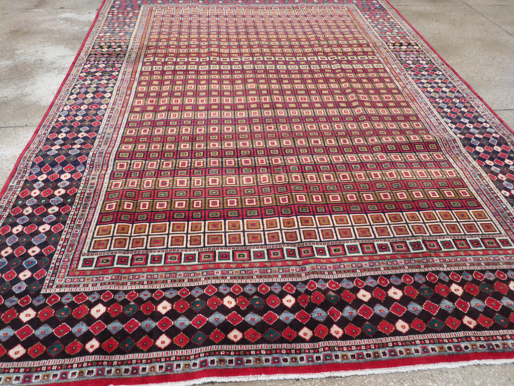 Vintage Persian Tabriz Room Size Carpet, No.31610 - Staging