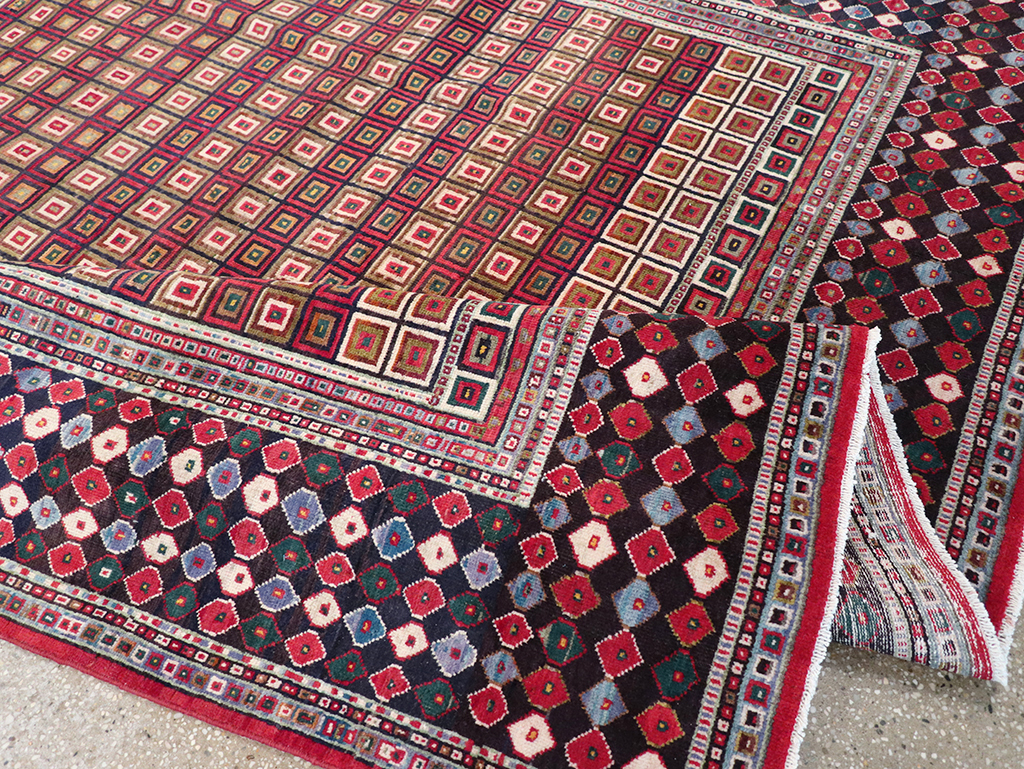 Vintage Persian Tabriz Room Size Carpet, No.31610 - Staging