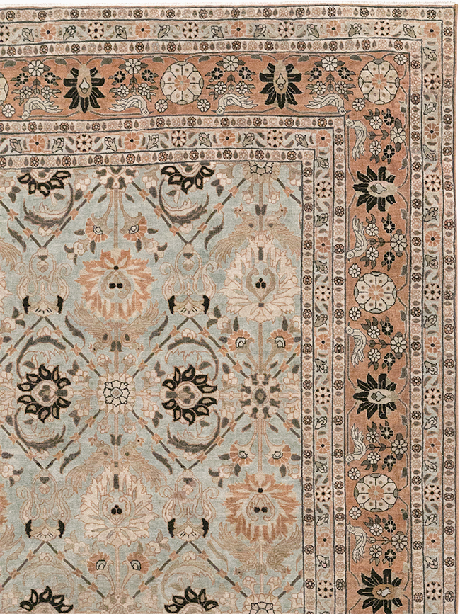 Antique Persian Varamin Room Size Carpet, No.31611 - Staging