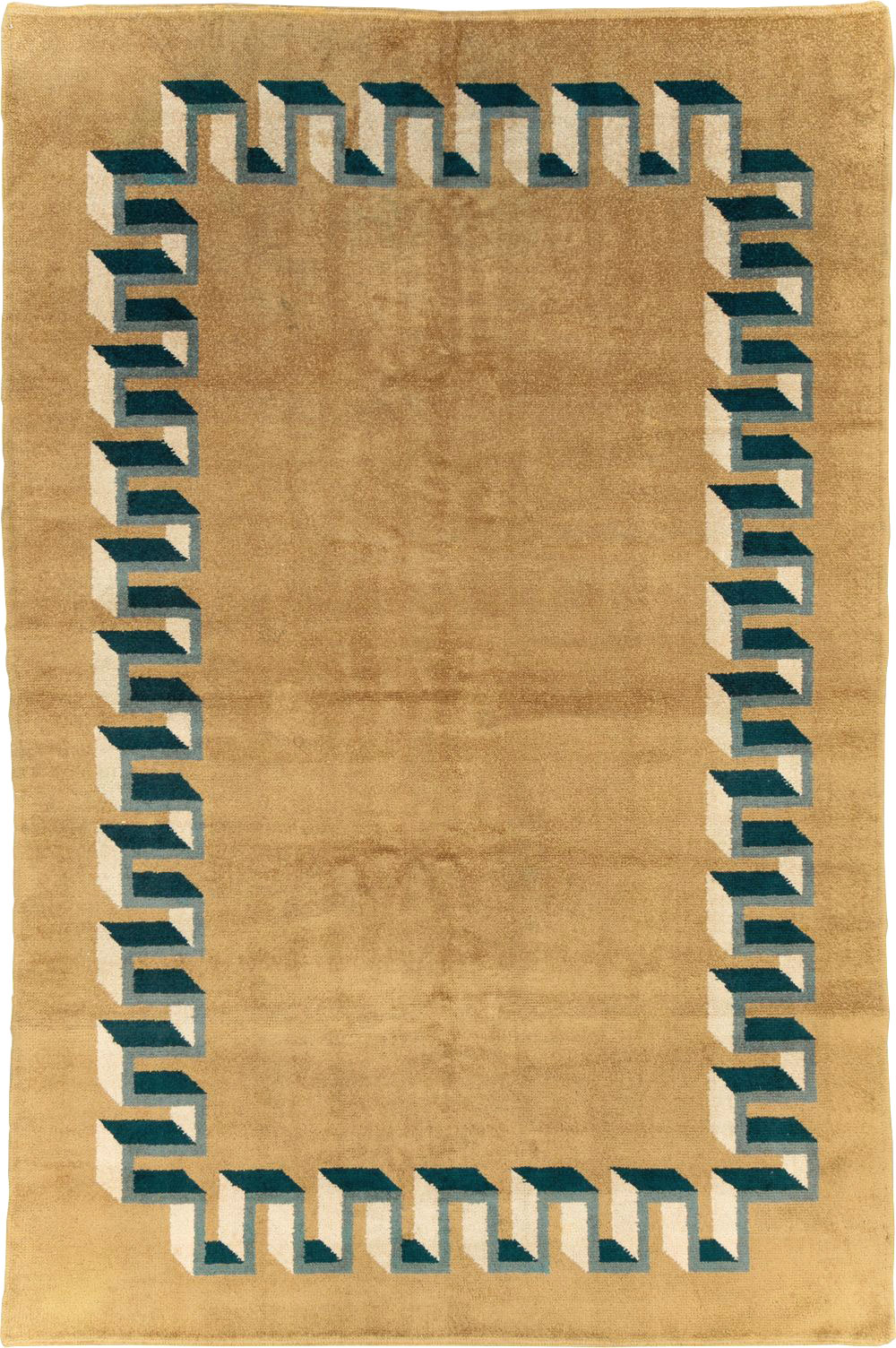 Vintage French Art Deco Carpet, No.31615 - Staging