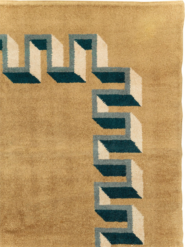 Vintage French Art Deco Carpet, No.31615 - Staging