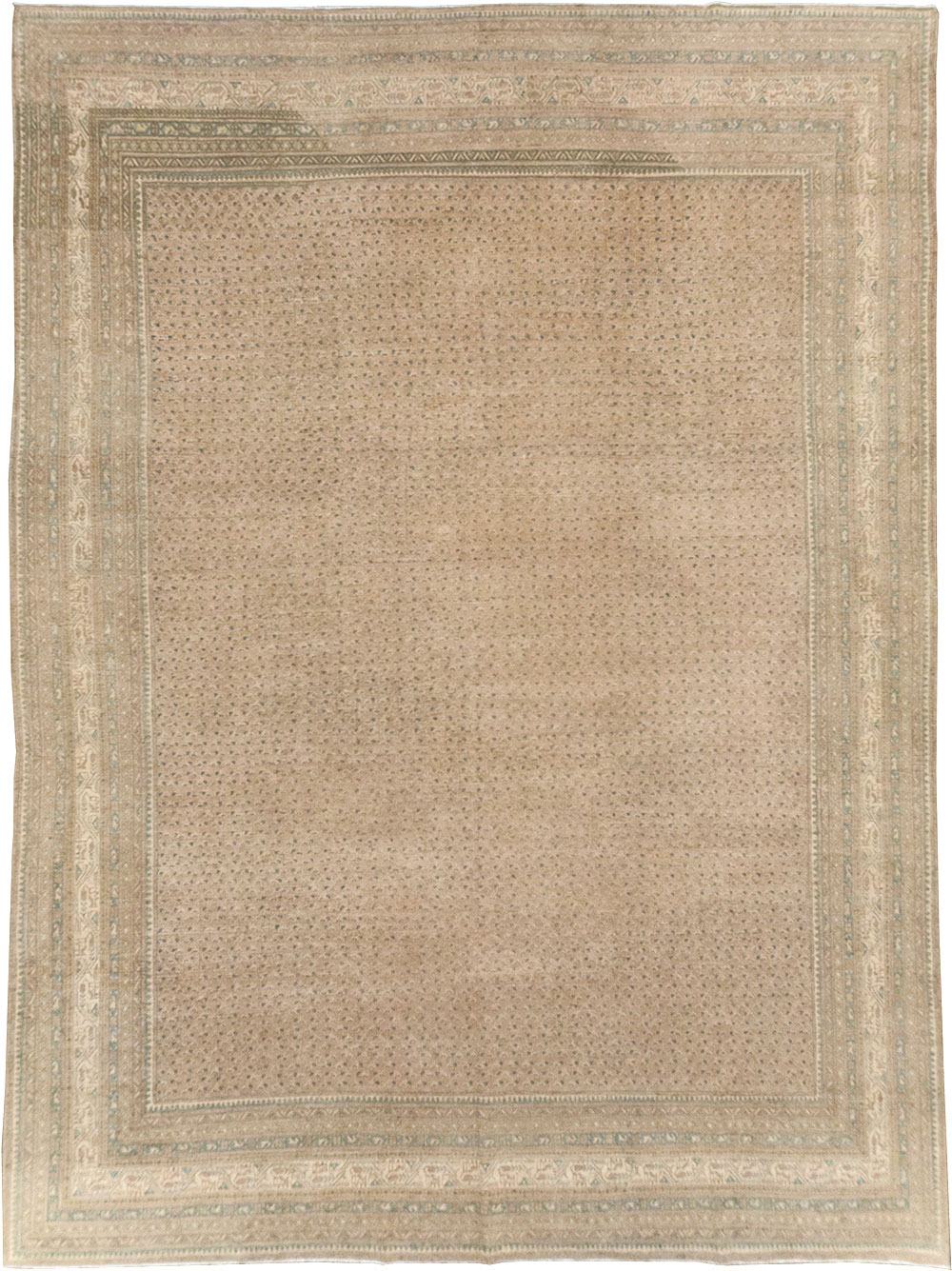 Distressed Style Vintage Persian Mahal Room Size Carpet, No.31622 - Staging