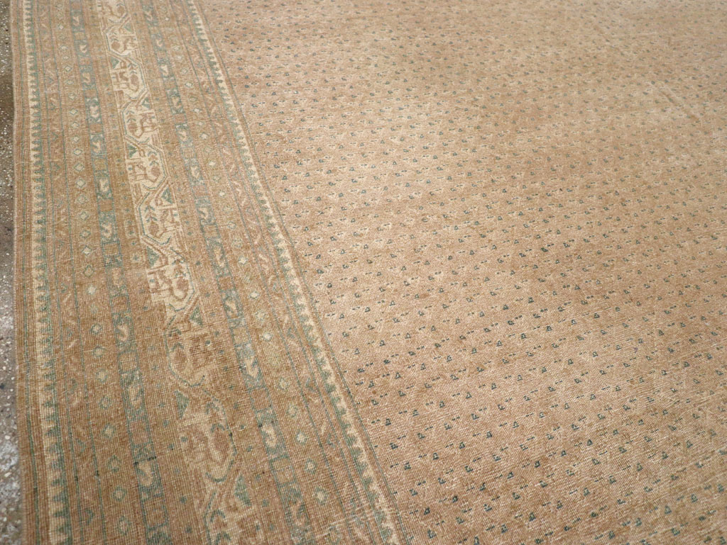 Distressed Style Vintage Persian Mahal Room Size Carpet, No.31622 - Staging