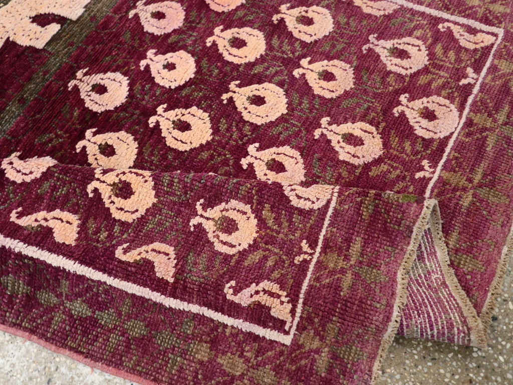 Vintage Pictorial Cotton Agra Rug, No.31638 - Staging