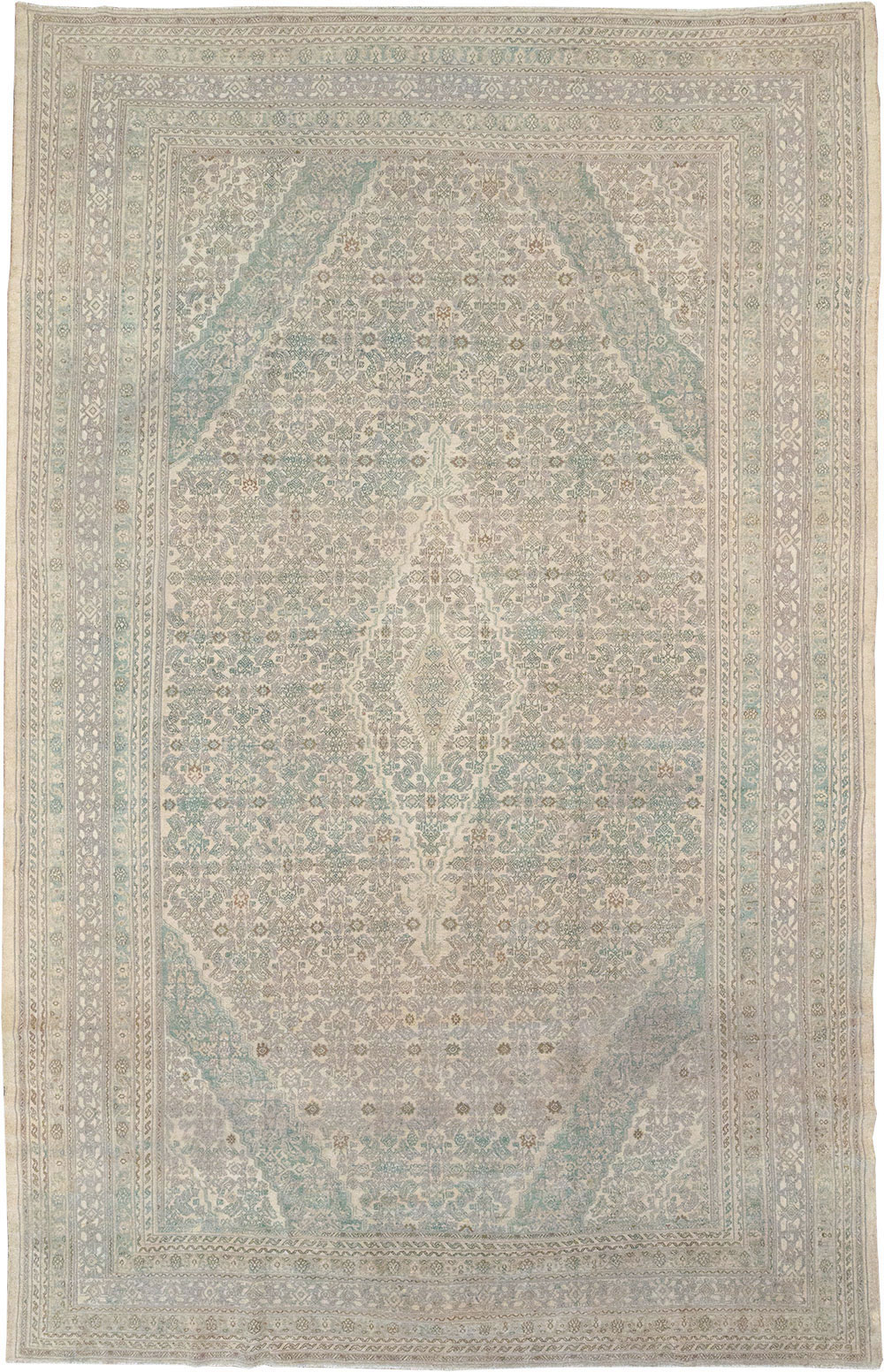 Vintage Persian Bibikabad Large Carpet, No.31640 - Staging