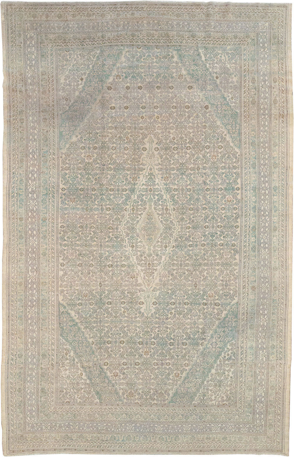 Vintage Persian Bibikabad Large Carpet, No.31640 - Staging