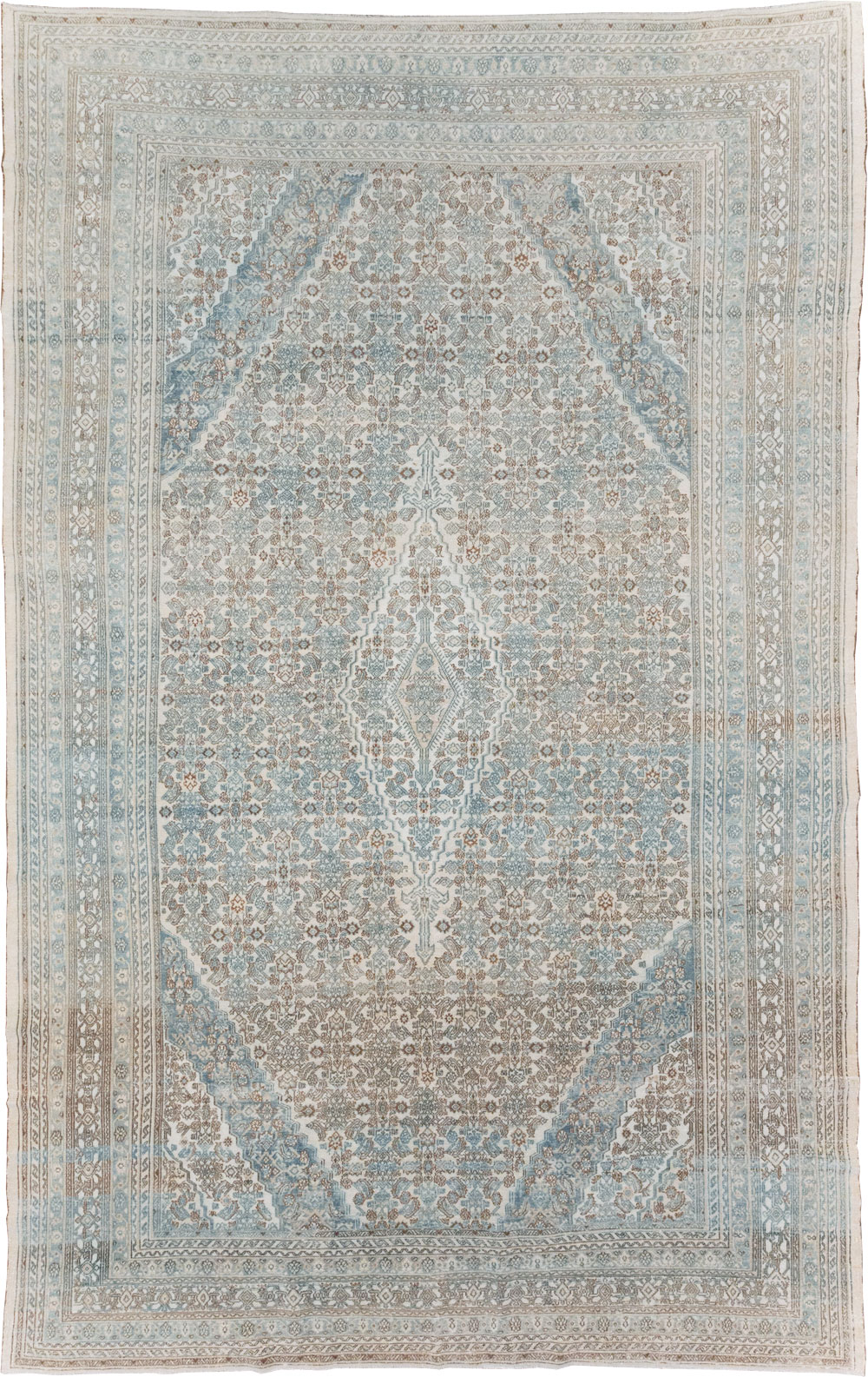 Vintage Persian Bibikabad Large Carpet, No.31640 - Staging