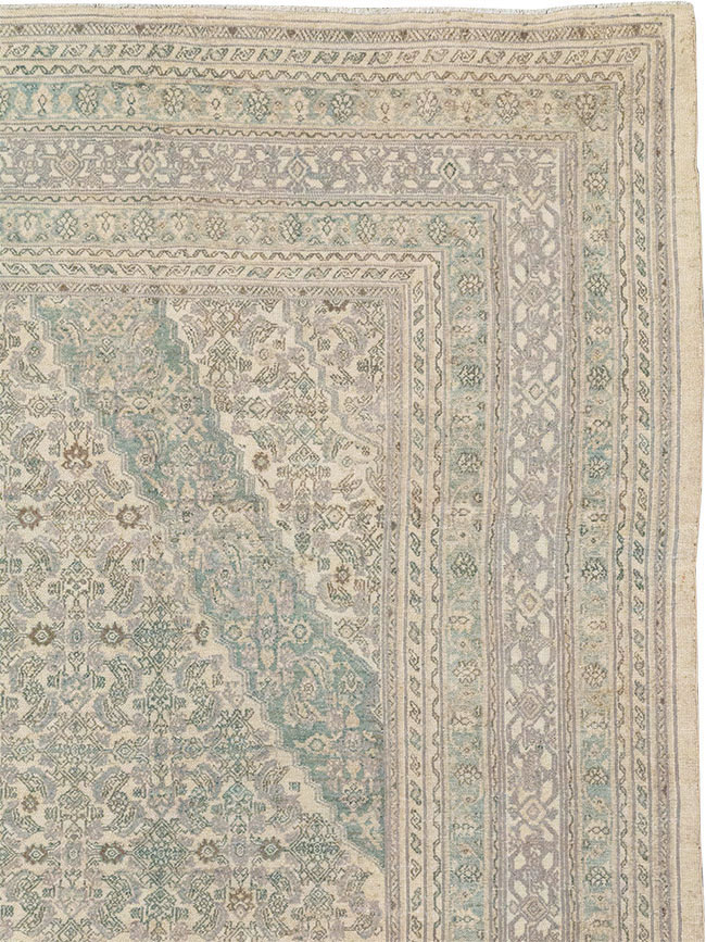 Vintage Persian Bibikabad Large Carpet, No.31640 - Staging