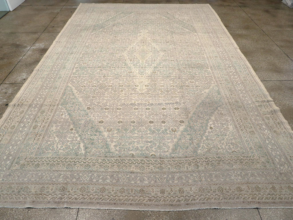 Vintage Persian Bibikabad Large Carpet, No.31640 - Staging