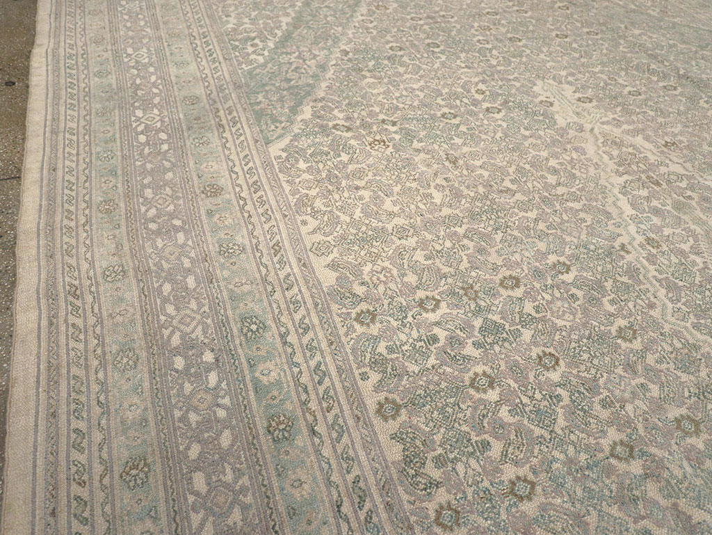 Vintage Persian Bibikabad Large Carpet, No.31640 - Staging